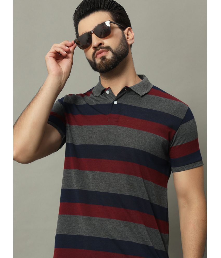     			GET GOLF Cotton Blend Regular Fit Striped Half Sleeves Men's Polo T Shirt - Multicolor ( Pack of 1 )