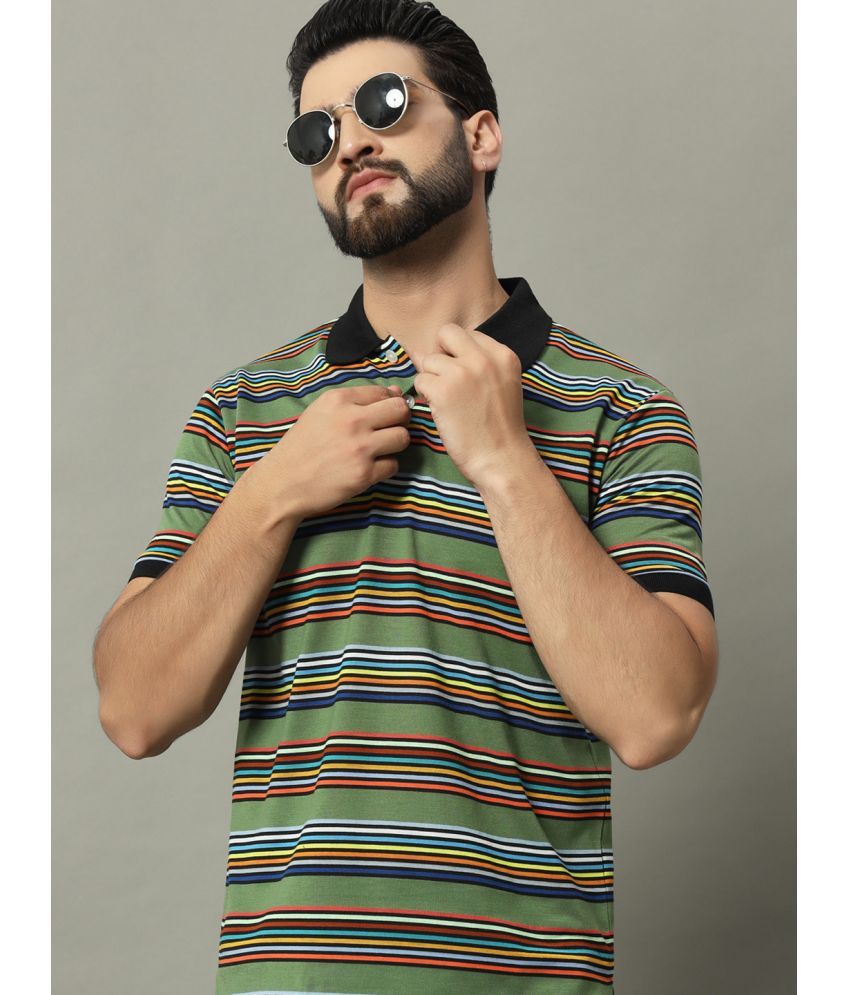     			GET GOLF Pack of 1 Cotton Blend Regular Fit Striped Half Sleeves Men's Polo T Shirt ( Multicolor )