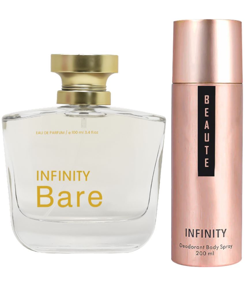     			Infinity Bare 100ML EDP Long Lasting Perfume &  Beaute 200ML Deodorant Body Spray Gift Set Pack of 2