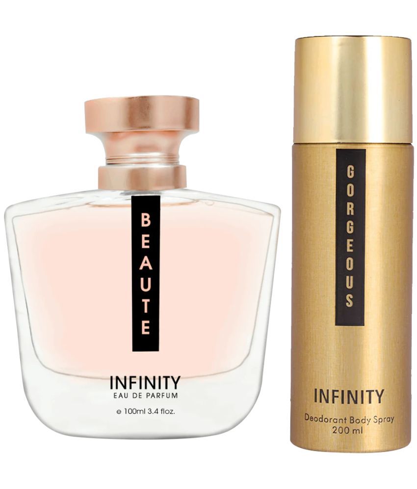     			Infinity Beaute 100ML EDP Long Lasting Perfume & Gorgeous 200ML Deodorant Body Spray Gift Set Pack of 2