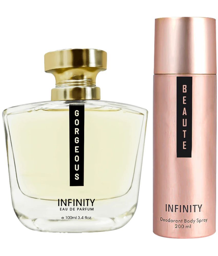     			Infinity Gorgeous 100ML EDP Long Lasting Perfume & Beaute 200ML Deodorant Body Spray Gift Set Pack of 2