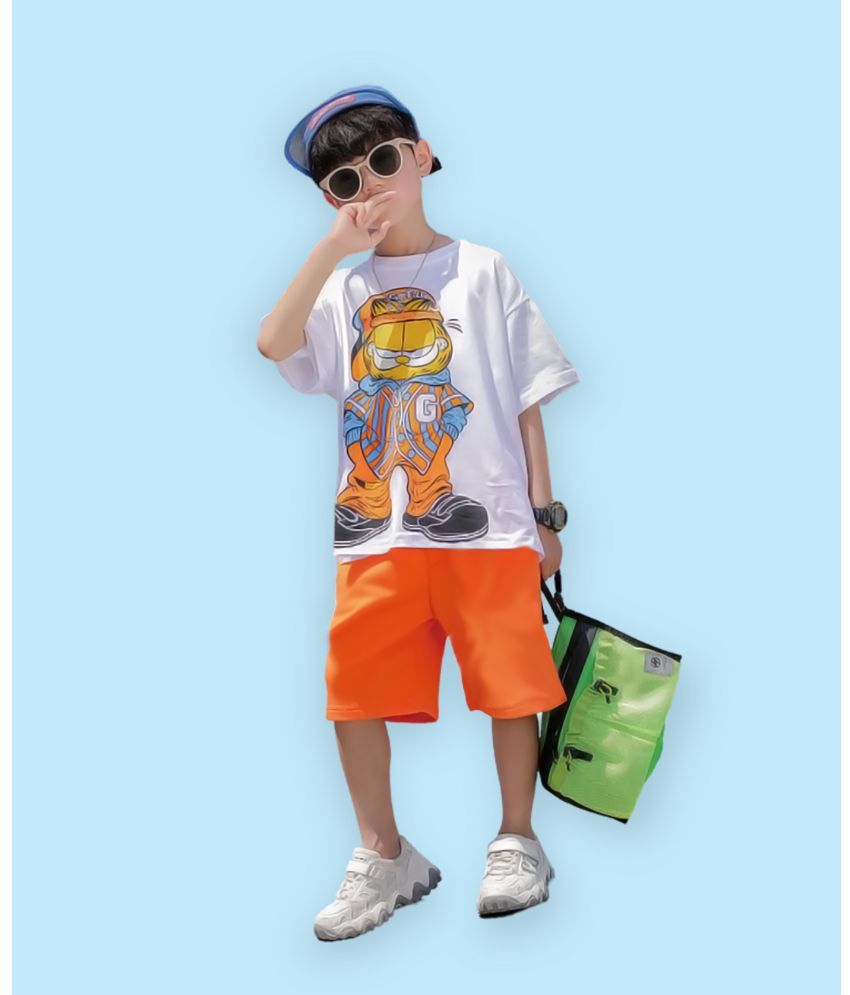     			J&JP Multicolor Cotton Blend Boys T-Shirt & Shorts ( Pack of 1 )