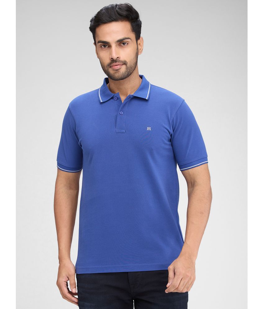     			Raymond Cotton Slim Fit Solid Half Sleeves Men's Polo T Shirt - Blue ( Pack of 1 )