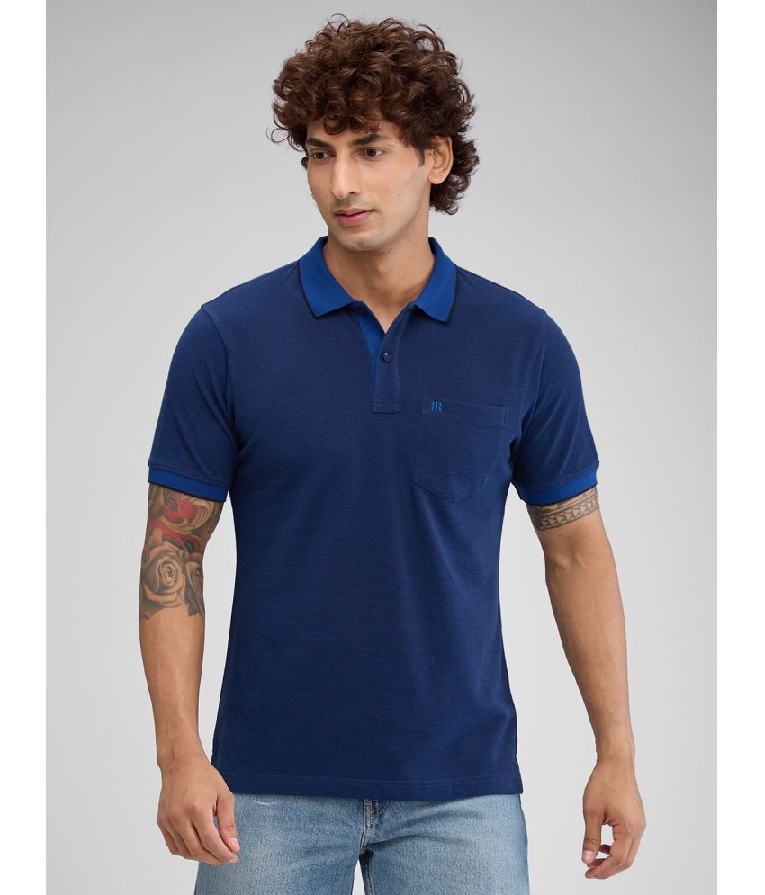     			Raymond Cotton Slim Fit Solid Half Sleeves Men's Polo T Shirt - Blue ( Pack of 1 )