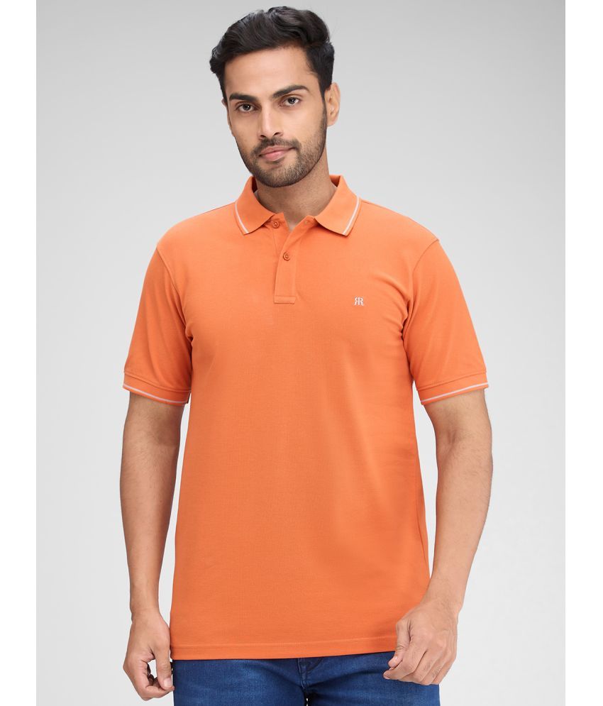     			Raymond Cotton Slim Fit Solid Half Sleeves Men's Polo T Shirt - Orange ( Pack of 1 )