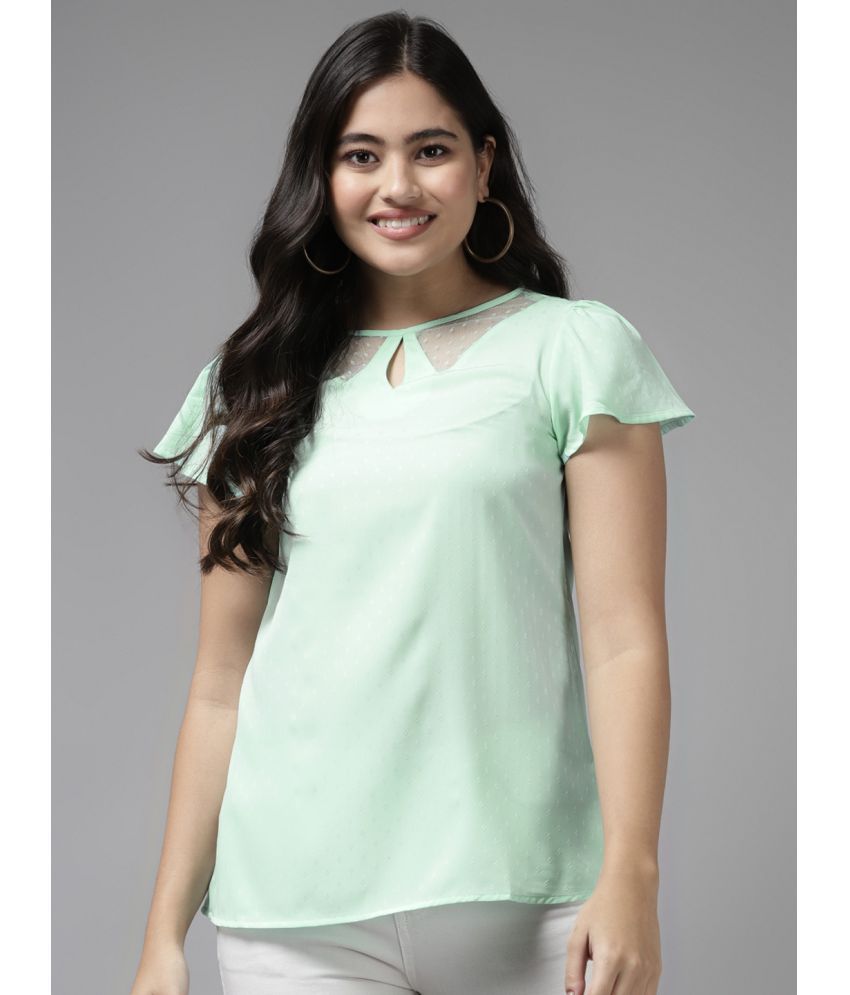     			Aarika Green Georgette Women's Regular Top ( Pack of 1 )