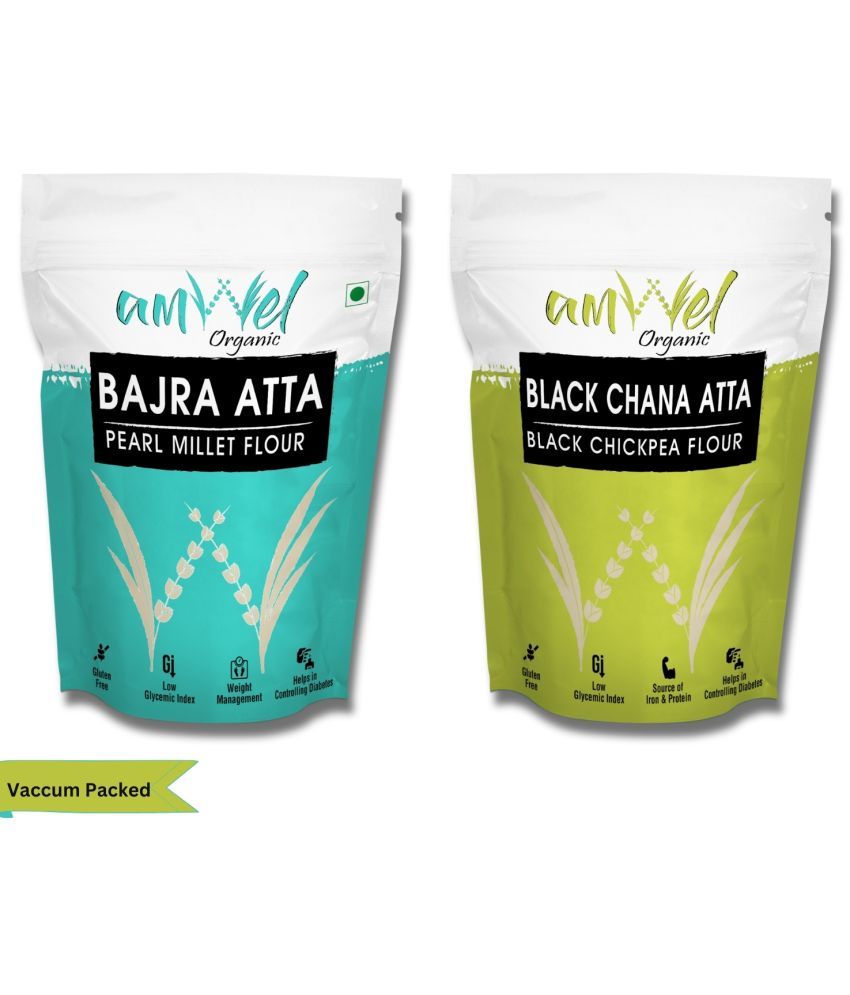     			Amwel Bajra Atta 450g + Black Chana Atta 450g 900 gm Pack of 2