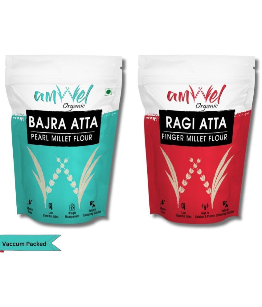     			Amwel Bajra Atta 450g + Ragi Atta 450g 900 gm Pack of 2