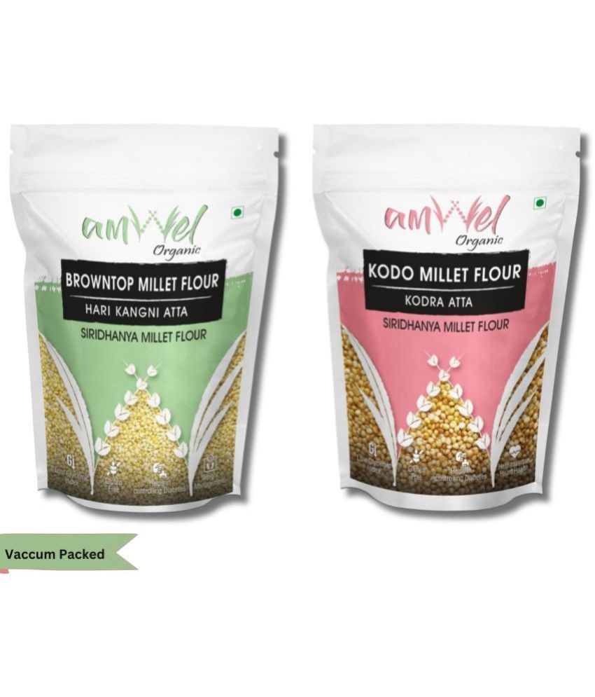     			Amwel Browntop Millet Flour 450g + Kodo Millet Flour 450g 900 gm Pack of 2