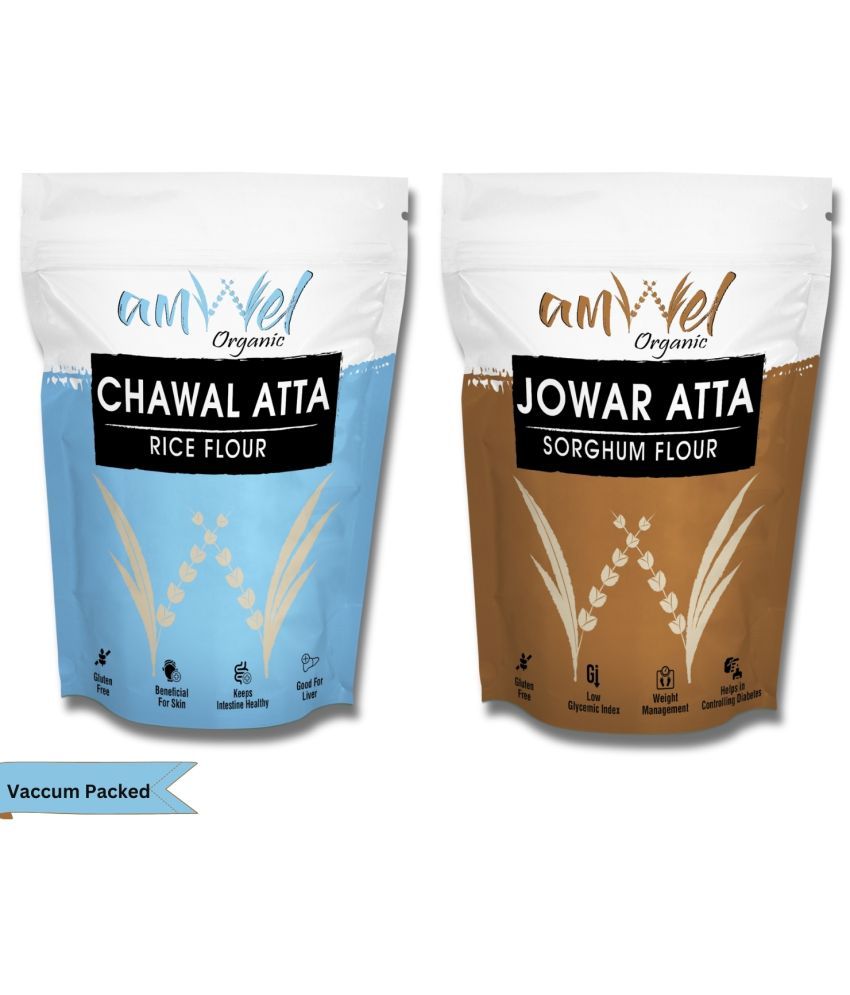     			Amwel Chawal Atta 450g + Jowar Atta 450g 900 gm Pack of 2