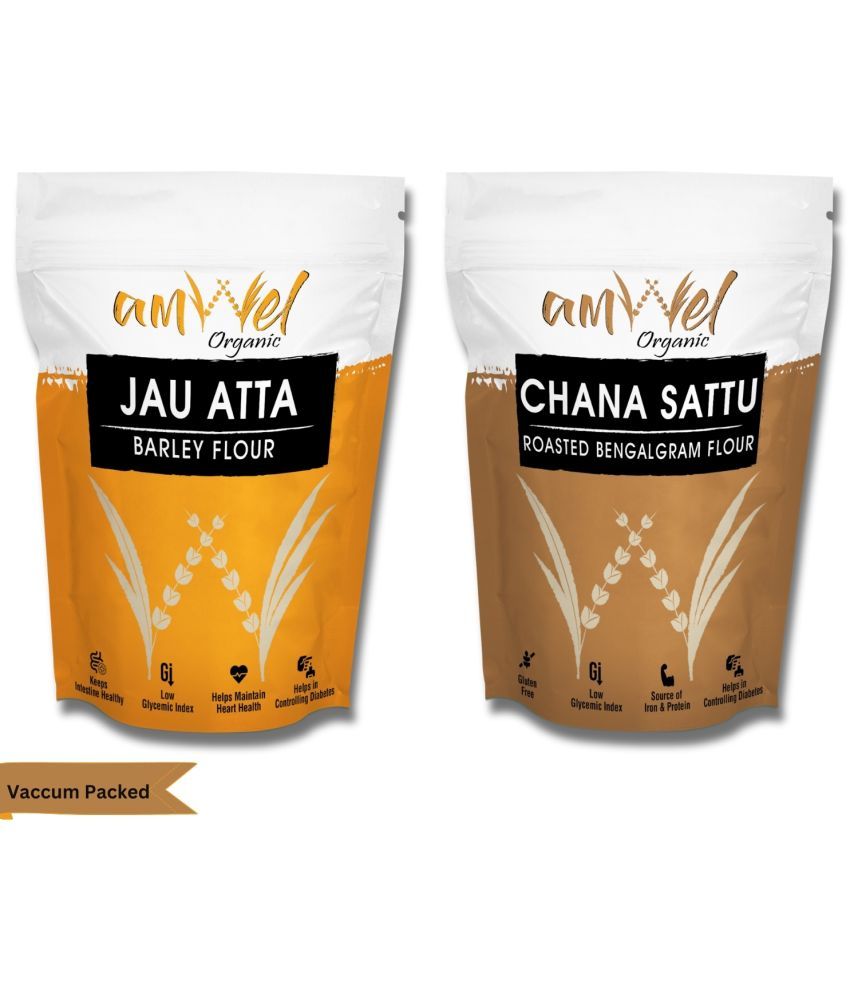     			Amwel Jau Atta 450g + Chana Sattu 450g 900 gm Pack of 2