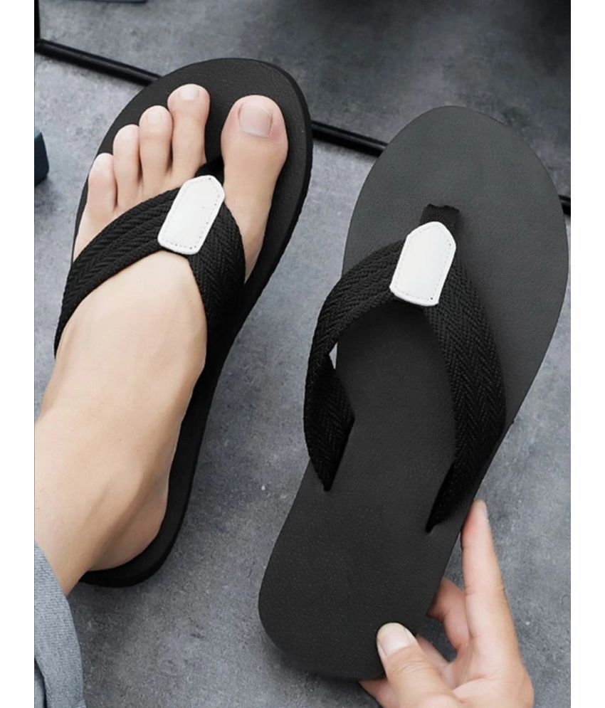     			Deals4you Black Men's Slide Flip Flop