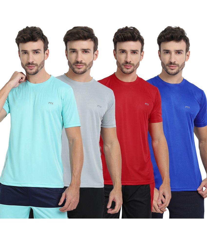     			FTX Pack of 4 Polyester Regular Fit Men's T-Shirt ( Multicolor9 )