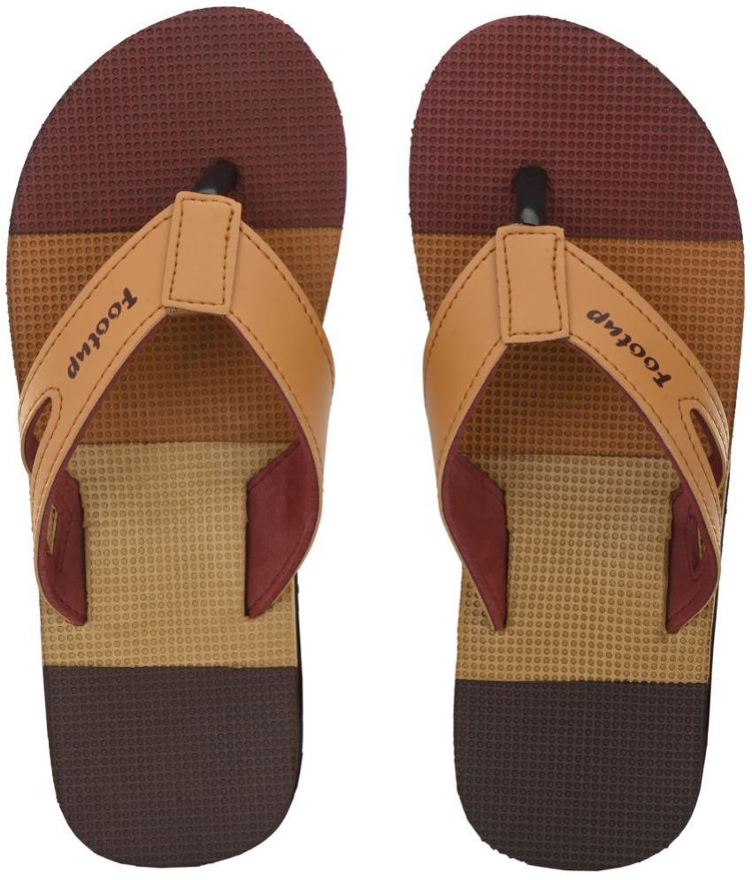     			Footup Brown Men's Thong Flip Flop