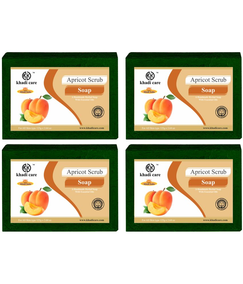     			Khadi Care Herbal Apricot Scrub Soap (125g Each) Pack of 4