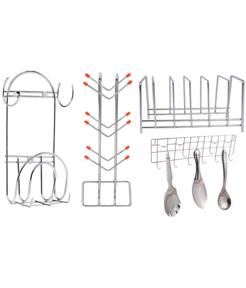     			OC9 Silver Stainless Steel Dish Racks ( Pack of 4 )