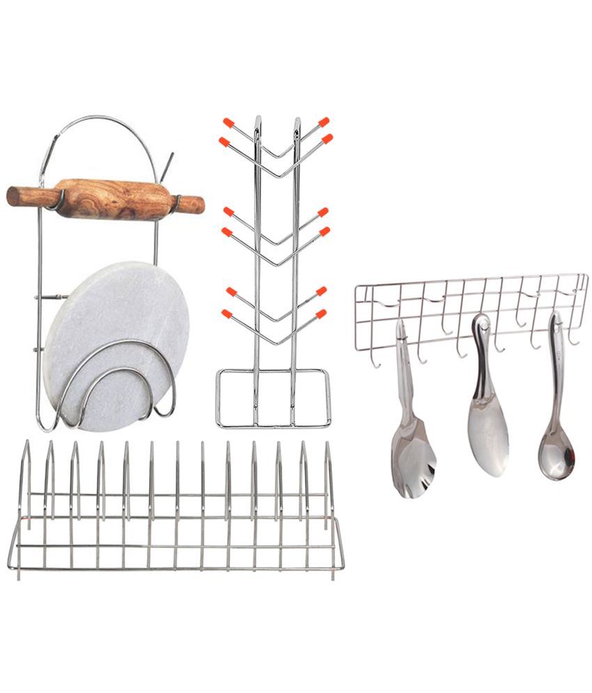     			OC9 Silver Stainless Steel Dish Racks ( Pack of 4 )