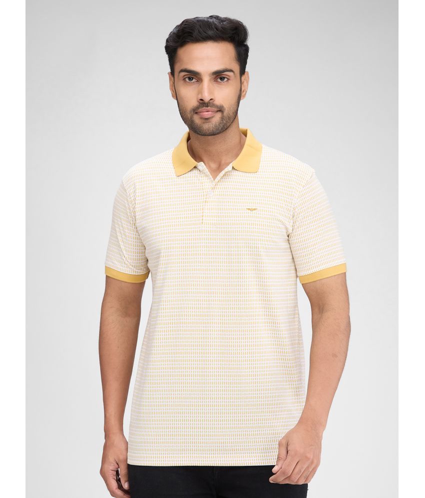     			Park Avenue Cotton Blend Slim Fit Printed Half Sleeves Men's Polo T Shirt - Yellow ( Pack of 1 )