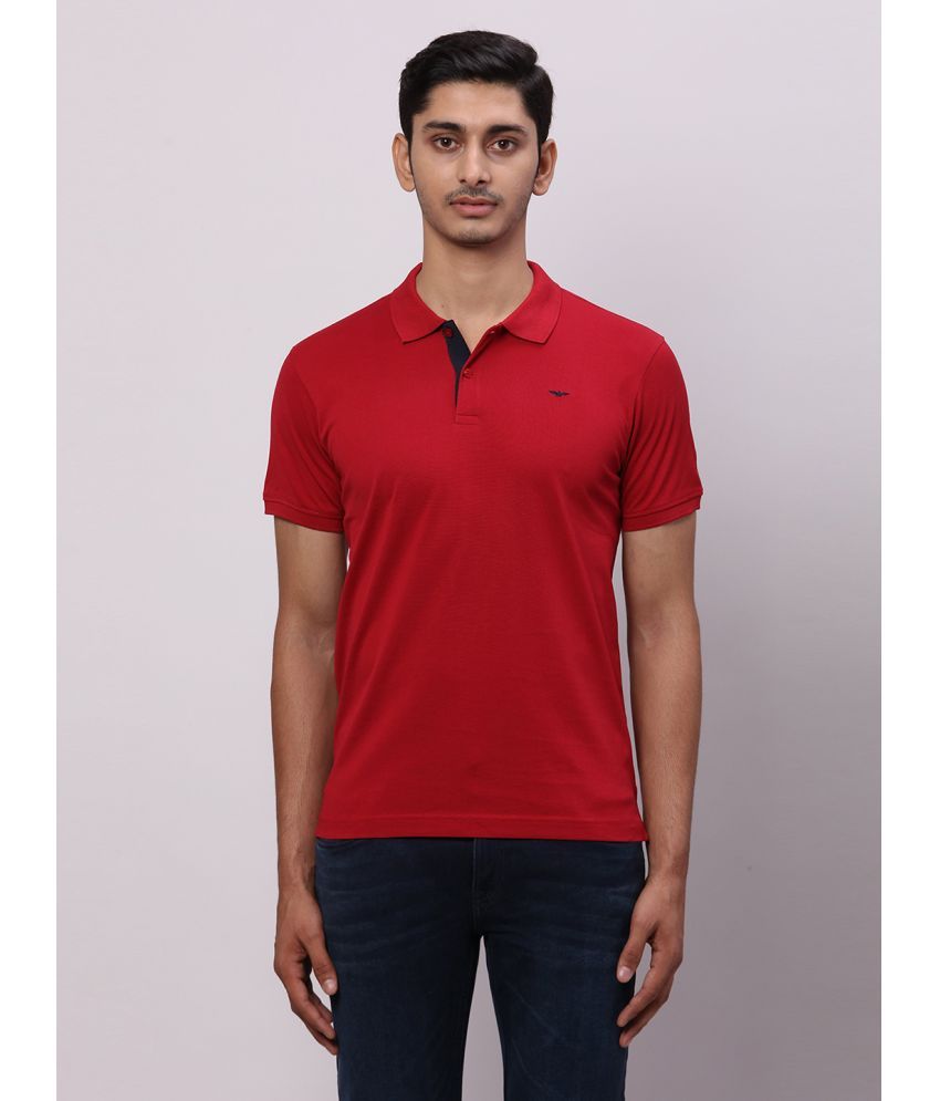     			Park Avenue Cotton Slim Fit Printed Half Sleeves Men's Polo T Shirt - Red ( Pack of 1 )