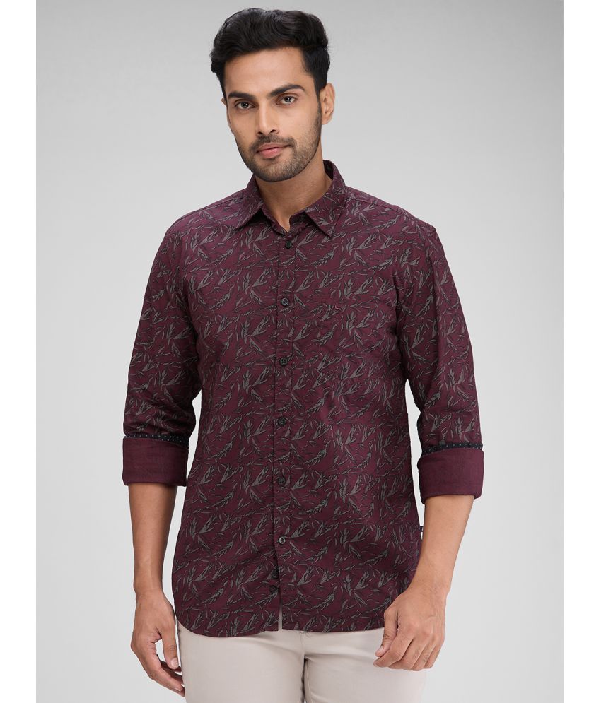     			Parx 100% Cotton Slim Fit Printed Full Sleeves Men's Casual Shirt - Maroon ( Pack of 1 )