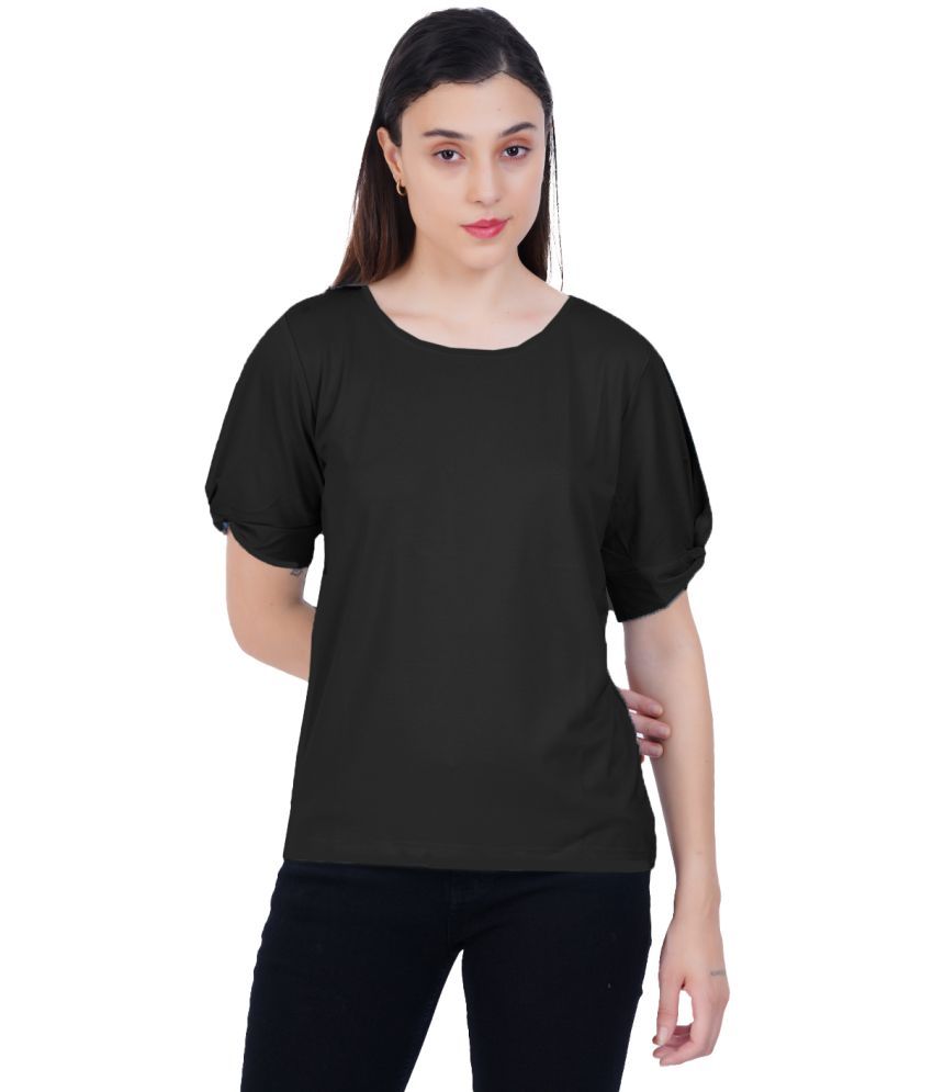     			Rad Prix Black Cotton Blend Women's Regular Top ( Pack of 1 )