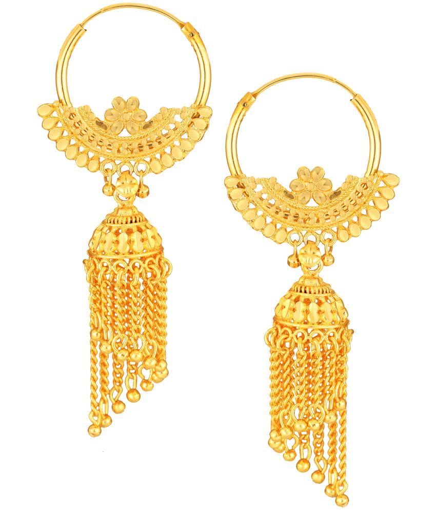     			VIVASTRI Golden Jhumki Earrings ( Pack of 1 )