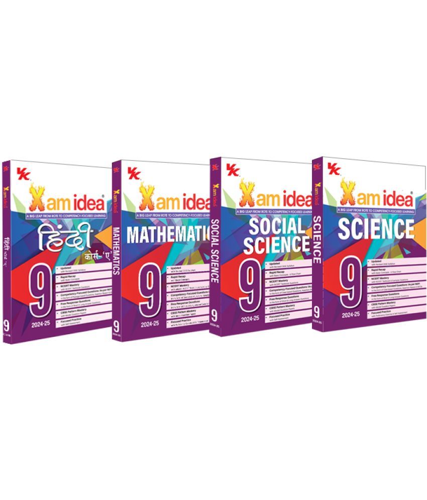     			Xam idea Bundle Set of 4 (Science, Social Science, Mathematics & Hindi A) Class 9 Book | CBSE | Chapterwise Question Bank |  2024-25 Exam