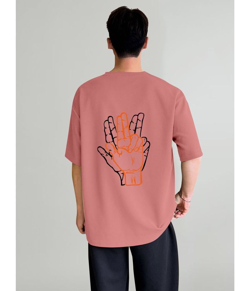     			happy khajana Polyester Oversized Fit Printed Half Sleeves Men's T-Shirt - Pink ( Pack of 1 )