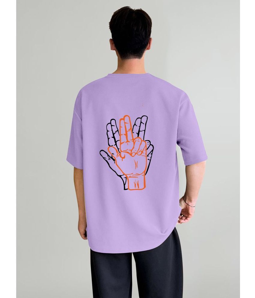     			happy khajana Polyester Oversized Fit Printed Half Sleeves Men's T-Shirt - Purple ( Pack of 1 )