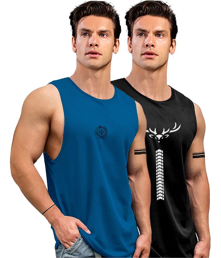     			AUSK Pack of 2 Polyester Gym Vest For Men ( Teal )