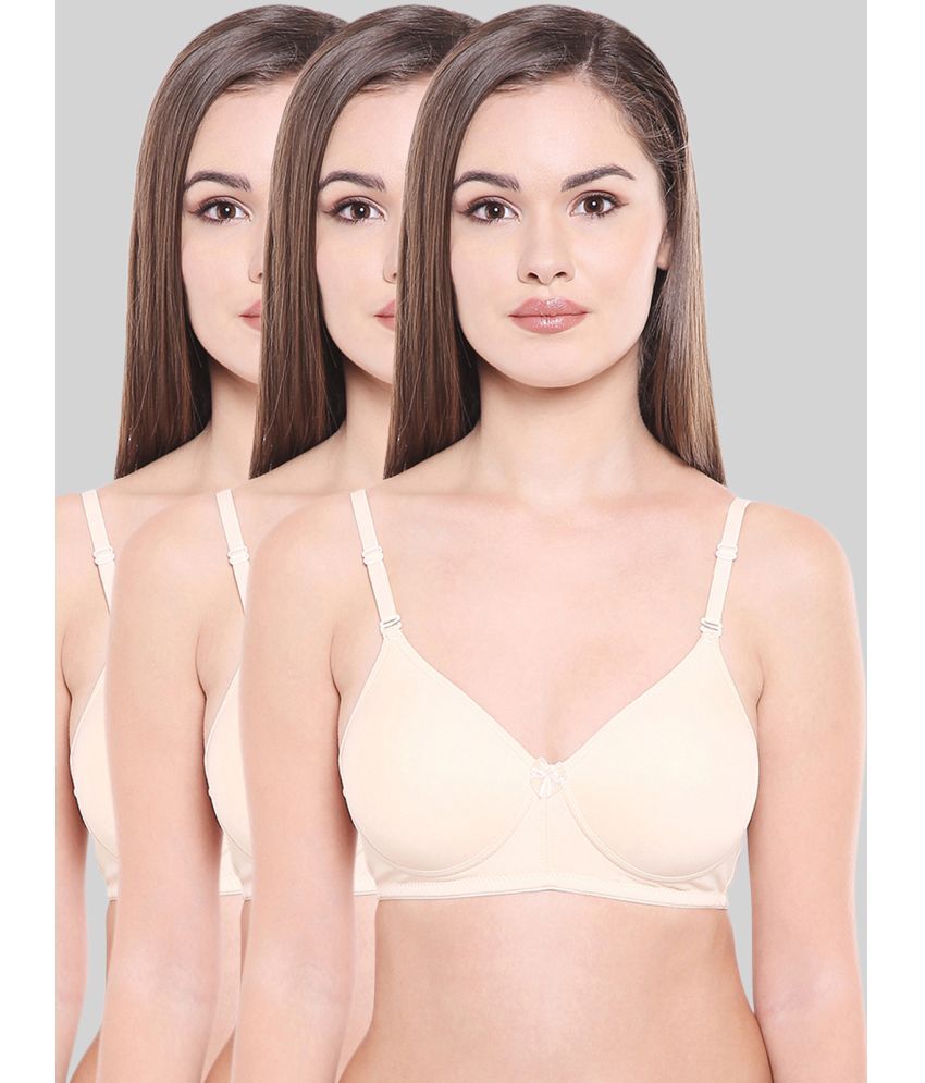     			Bodycare Beige Cotton Blend Lightly Padded Women's Everyday Bra ( Pack of 3 )