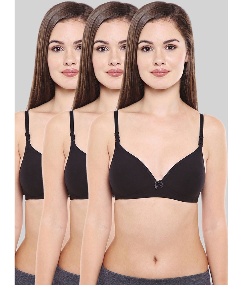     			Bodycare Black Cotton Blend Heavily Padded Women's T-Shirt Bra ( Pack of 3 )