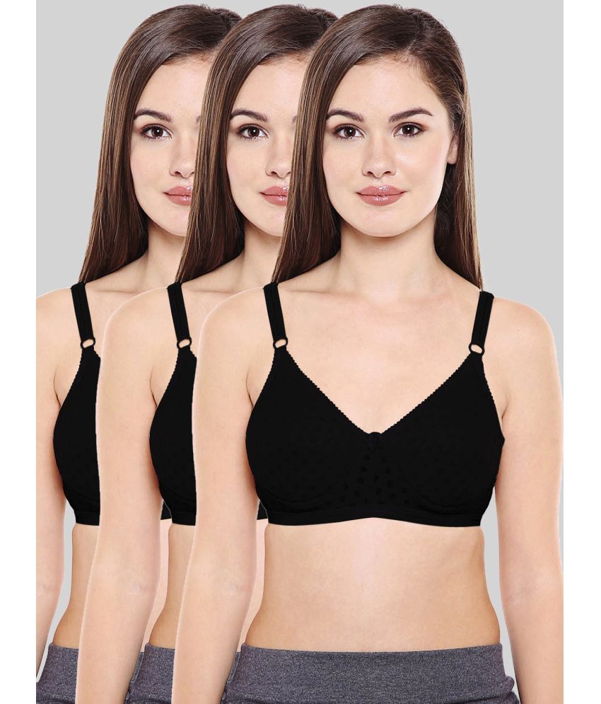     			Bodycare Black Cotton Blend Heavily Padded Women's T-Shirt Bra ( Pack of 3 )