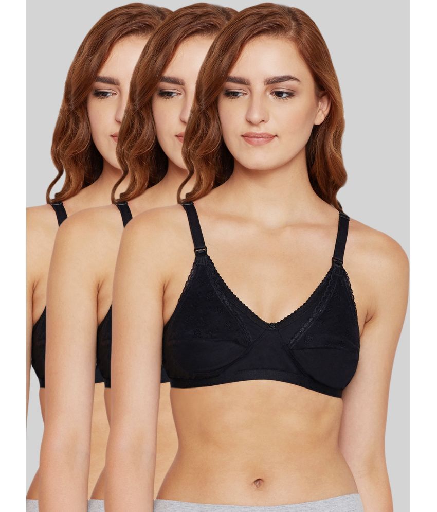     			Bodycare Black Cotton Non Padded Women's Everyday Bra ( Pack of 3 )