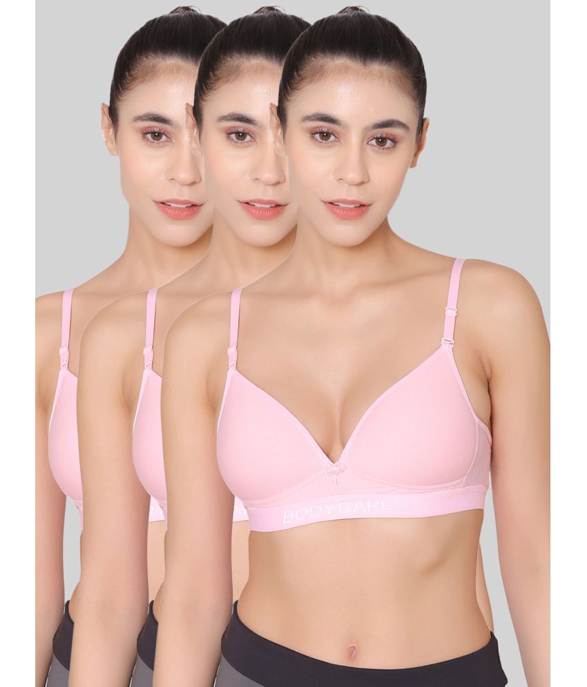     			Bodycare Pink Cotton Blend Heavily Padded Women's T-Shirt Bra ( Pack of 3 )