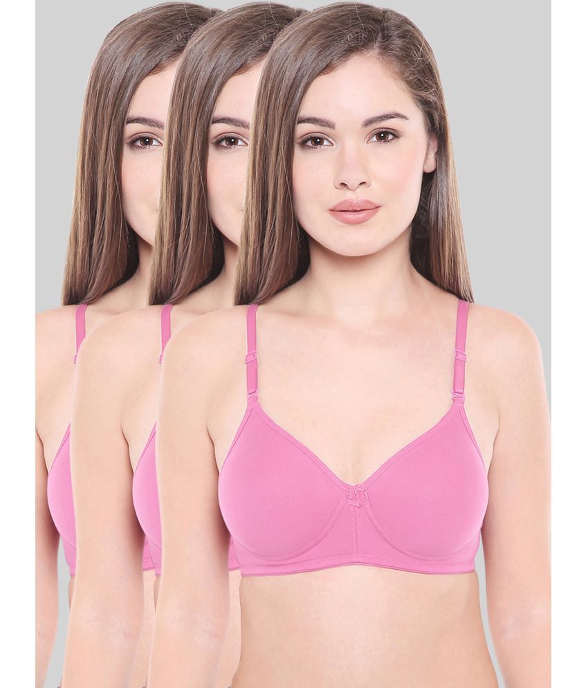     			Bodycare Pink Cotton Blend Lightly Padded Women's Everyday Bra ( Pack of 3 )