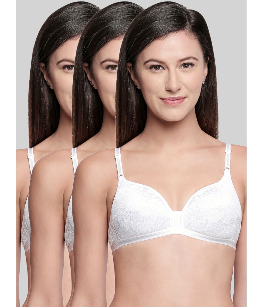     			Bodycare White Cotton Lightly Padded Women's T-Shirt Bra ( Pack of 3 )