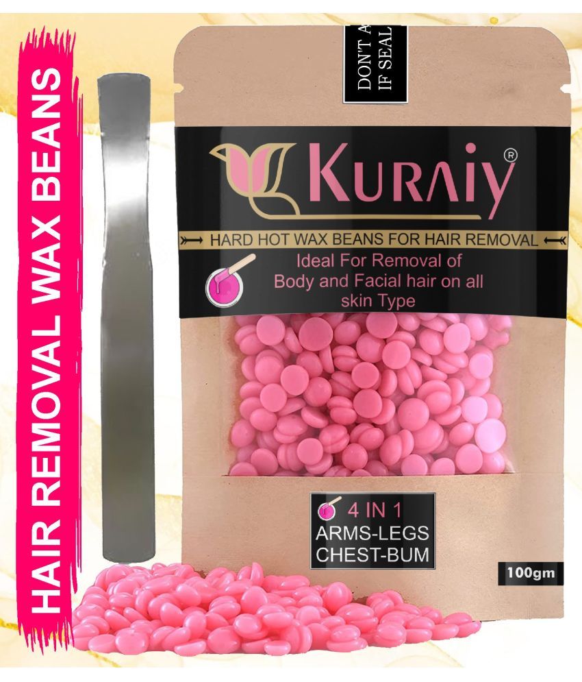     			KURAIY Hair Removal Hot Hard Body Wax Beans (100Gm) whole Body For Men and Women