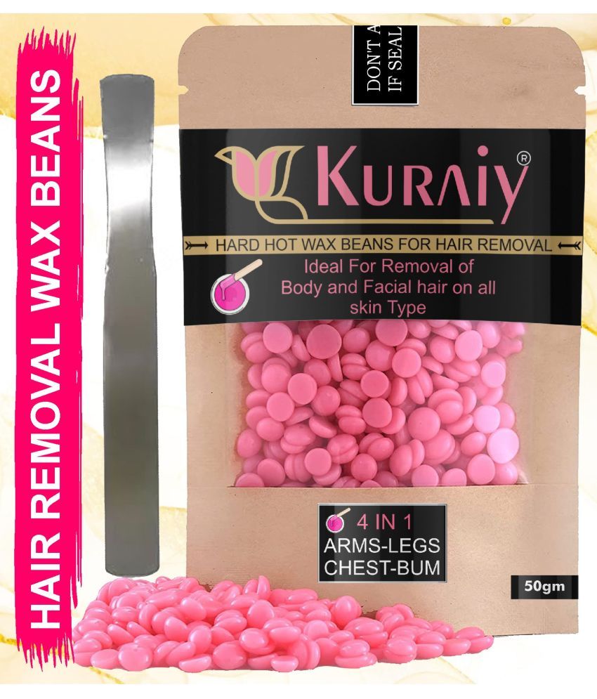     			KURAIY Hair Removal Hot Hard Body Wax Beans (50Gm) For Men and Women Suitable for All Skin Types