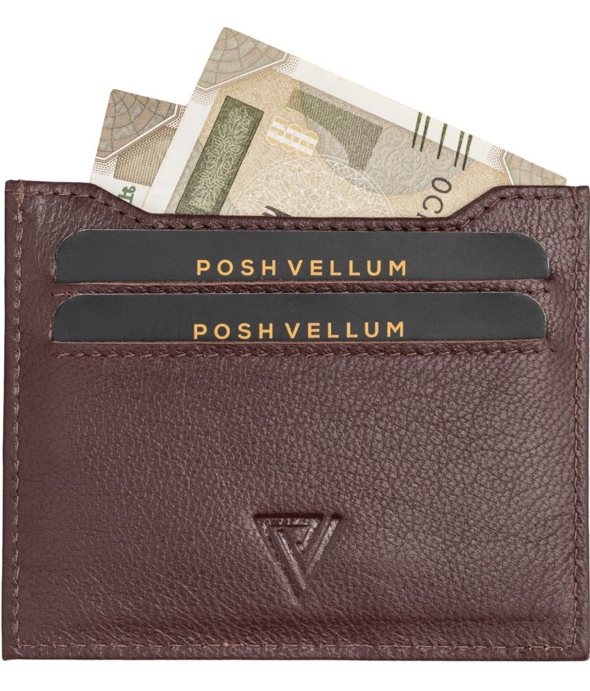     			POSH VELLUM Brown 100% Leather Men's RFID Wallet ( Pack of 1 )