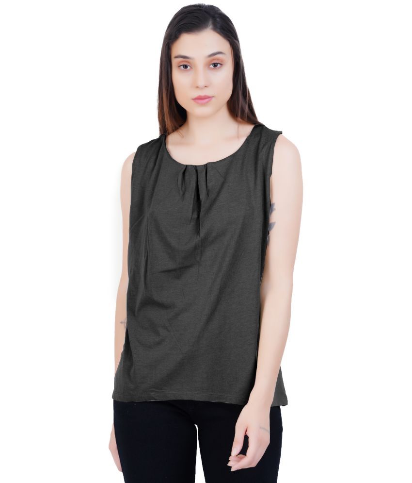     			Rad Prix Black Cotton Blend Women's Tank Top ( Pack of 1 )