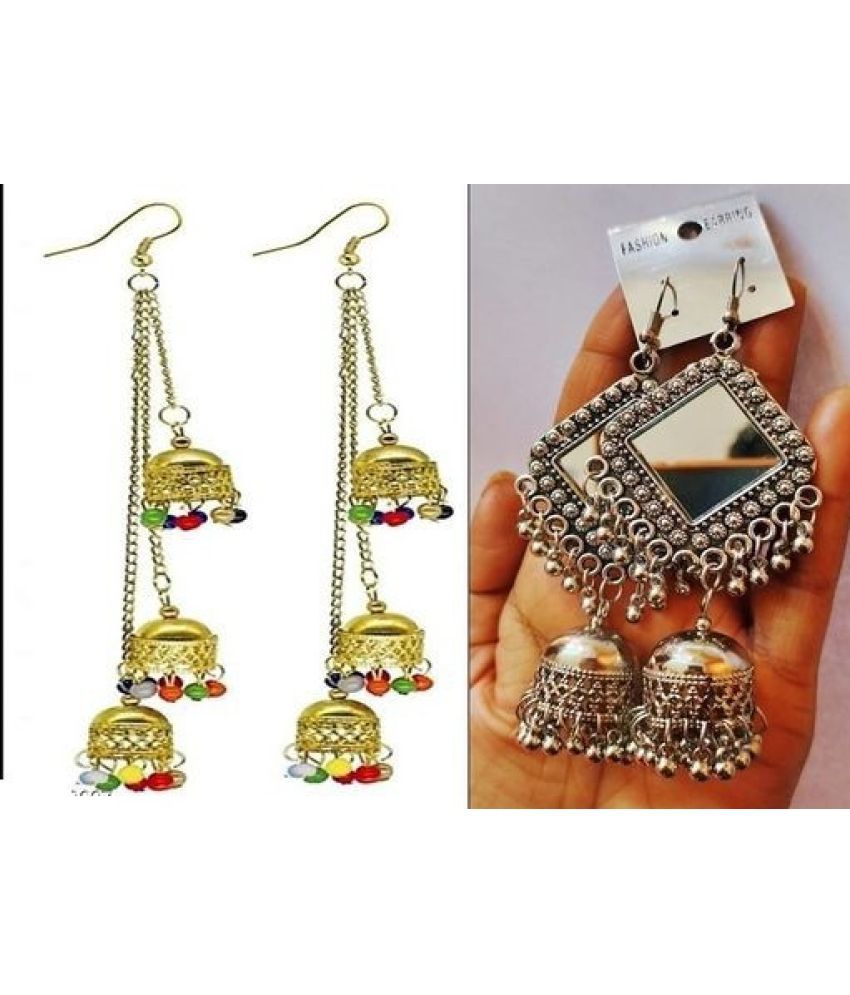     			Samridhi DC Silver Drop Earrings ( Pack of 1 )