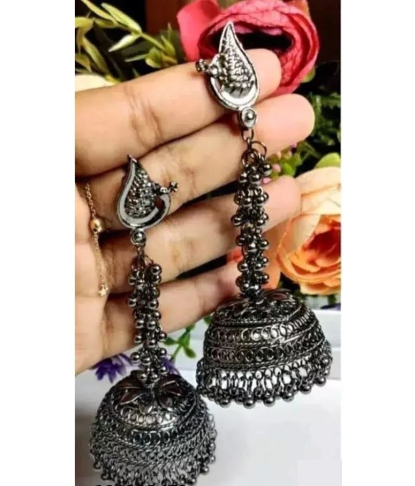     			Samridhi DC Silver Jhumki Earrings ( Pack of 1 )