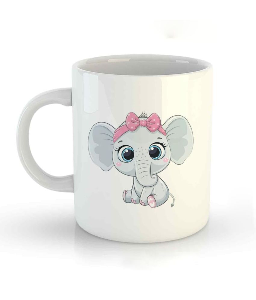     			iKraft Cute Baby Elephant Animal Ceramic Coffee Mug 325 mL ( Pack of 1 )