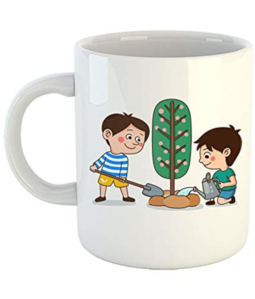     			iKraft Save Tree Graphic Ceramic Coffee Mug 325 mL ( Pack of 1 )