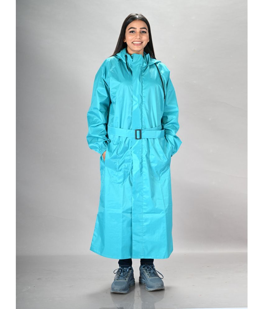     			lux venus PVC Long Raincoat - Blue