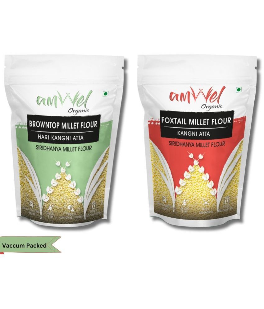     			Amwel Browntop Millet Flour 450g + Foxtail Millet Flour 450g 900 gm Pack of 2