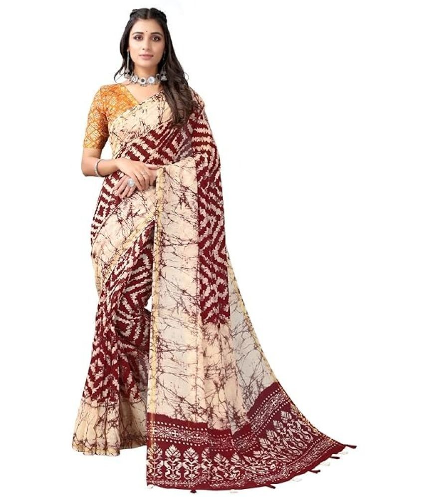     			Nandini Creation COTTON Printed Saree With Blouse Piece - multicolor ( Pack of 1 )