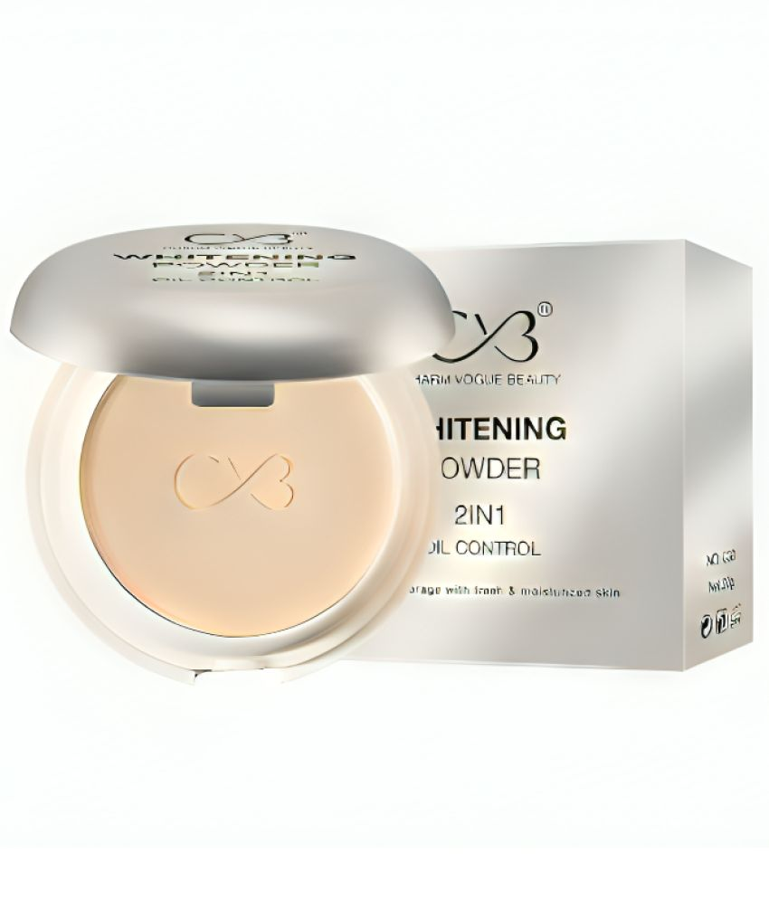     			Cvb C30 Compact Whitening Powder 2 In 1 Setting Talc, Control Oil, Face For Even Skin Tone Look- 02