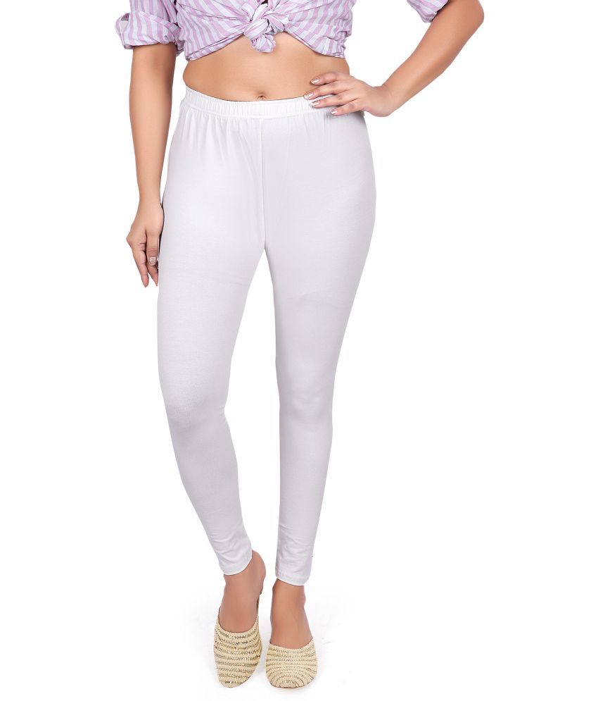     			Colorscube - White Lycra Women's Leggings ( Pack of 1 )